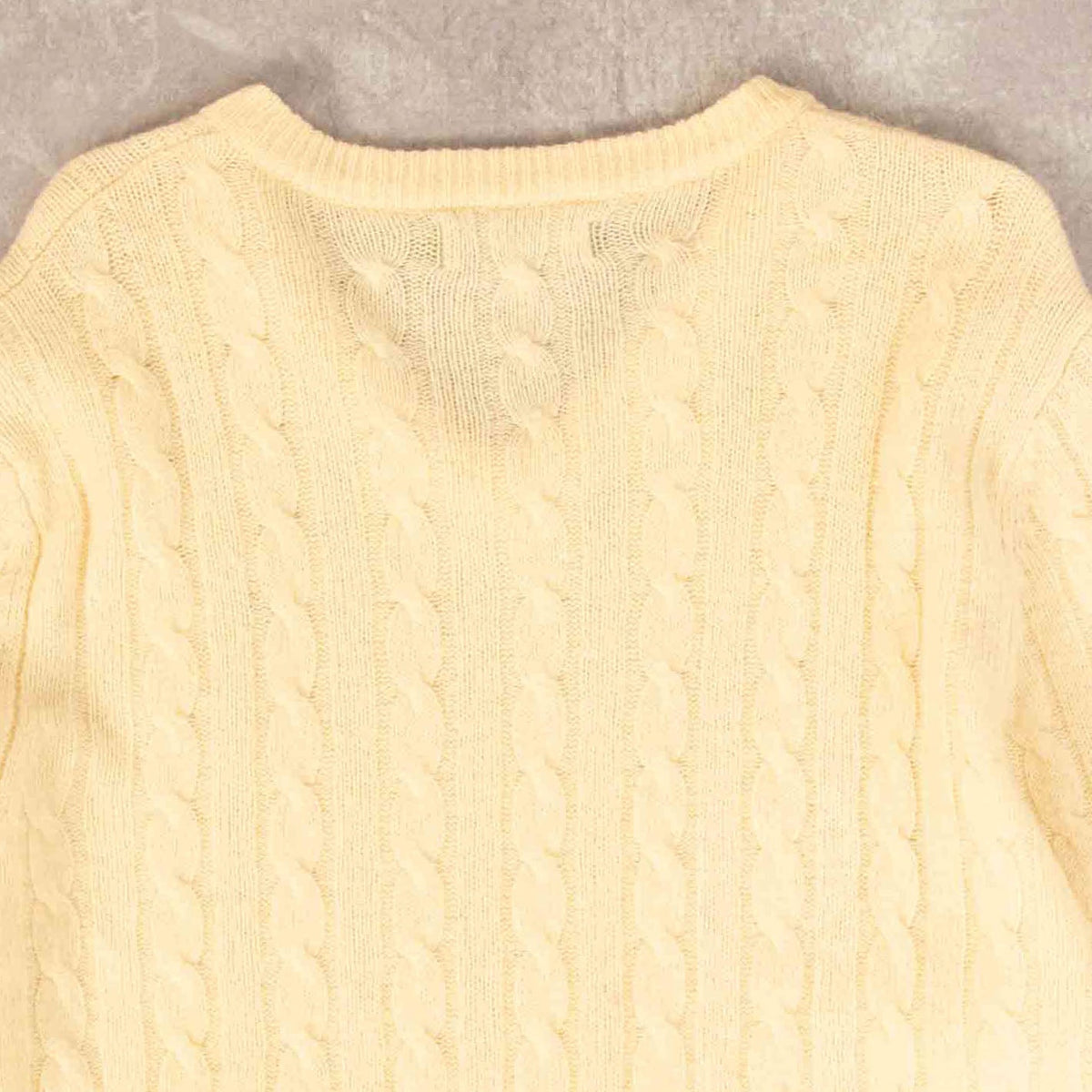 WOMEN'S VINTAGE 1990S STRUCTURED V-NECK WOOL KNITTED JUMPER - X-LARGE