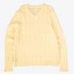 WOMEN'S VINTAGE 1990S STRUCTURED V-NECK WOOL KNITTED JUMPER - X-LARGE