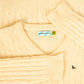 WOMEN'S VINTAGE 1990S STRUCTURED V-NECK WOOL KNITTED JUMPER - X-LARGE
