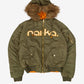 WOMEN'S VINTAGE NAIKA REVERSIBLE HOODED PUFFER JACKET - MEDIUM