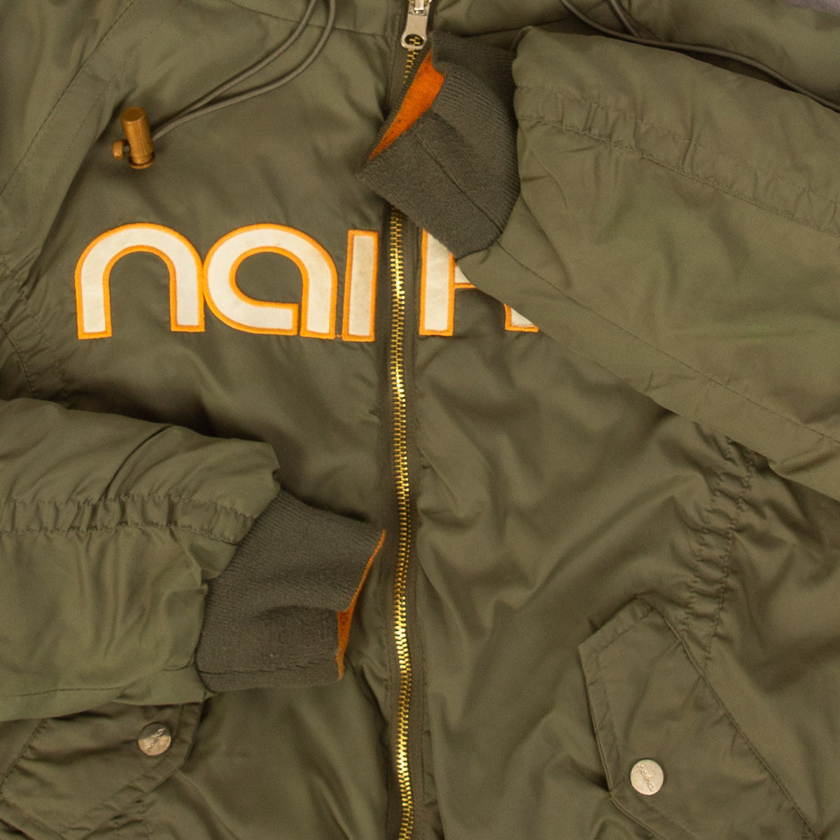 WOMEN'S VINTAGE NAIKA REVERSIBLE HOODED PUFFER JACKET - MEDIUM