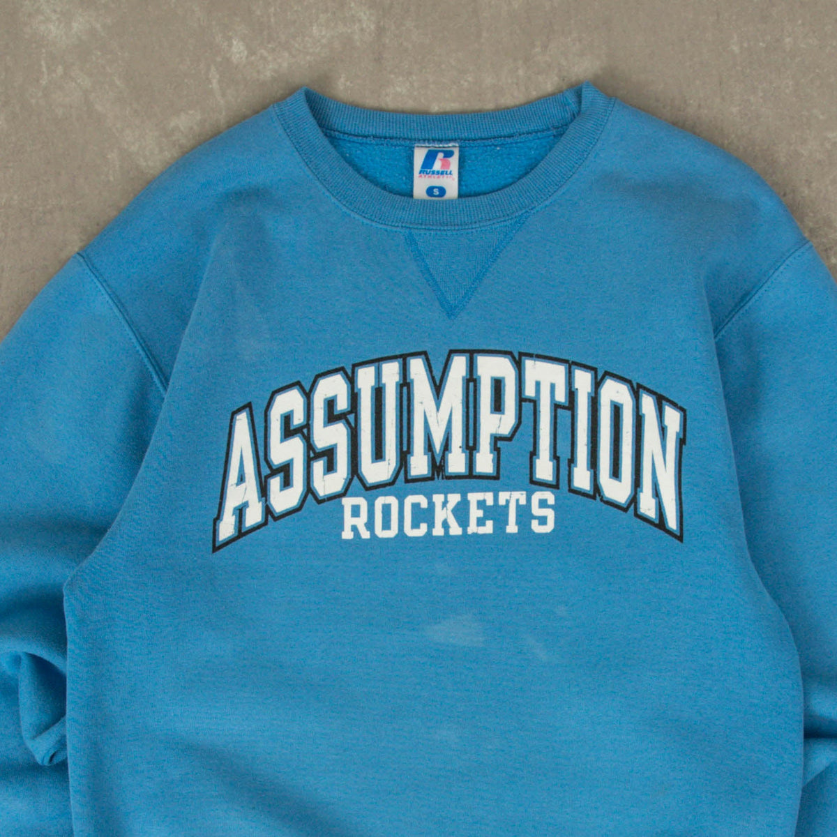 MEN'S VINTAGE RUSSELL ATHLETIC ASSUMPTION ROCKETS SWEATSHIRT - SMALL