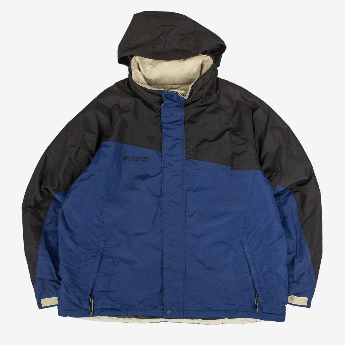 MEN'S VINTAGE COLUMBIA HOODED RAIN JACKET - X-LARGE