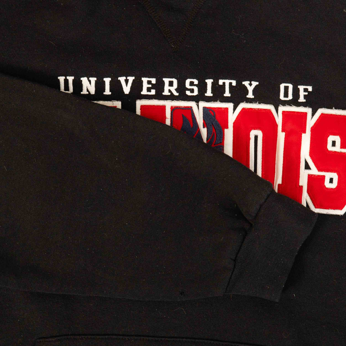 MEN'S VINTAGE RUSSELL ATHLETIC UNIVERSITY OF ILLINOIS HOODED SWEATSHIRT - SMALL