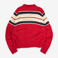 WOMEN'S VINTAGE 1980S STRIPED MOCK NECK KNITTED JUMPER - LARGE