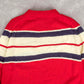 WOMEN'S VINTAGE 1980S STRIPED MOCK NECK KNITTED JUMPER - LARGE