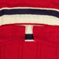 WOMEN'S VINTAGE 1980S STRIPED MOCK NECK KNITTED JUMPER - LARGE