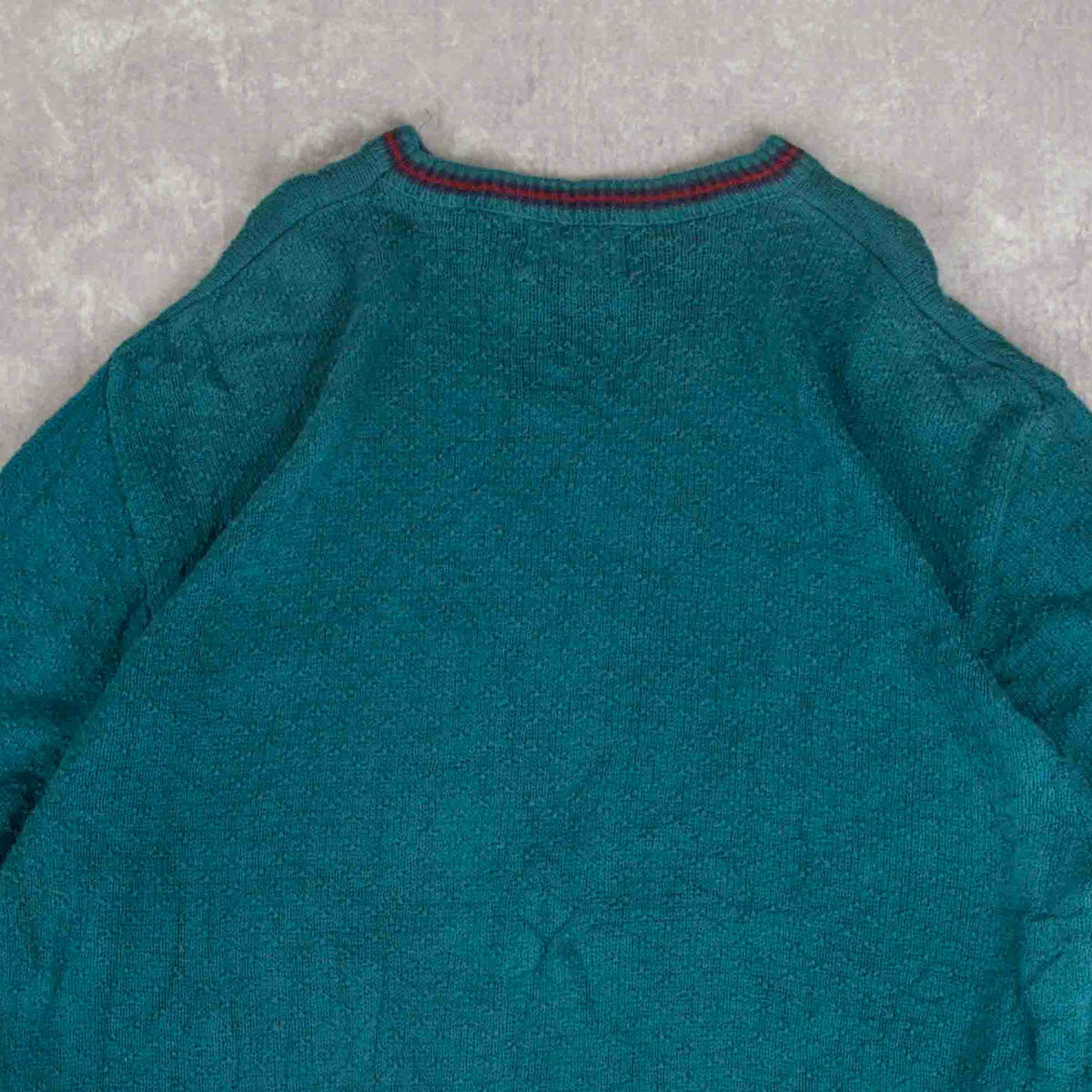 MEN'S VINTAGE 1990S PATTERNED KNITTED JUMPER - LARGE