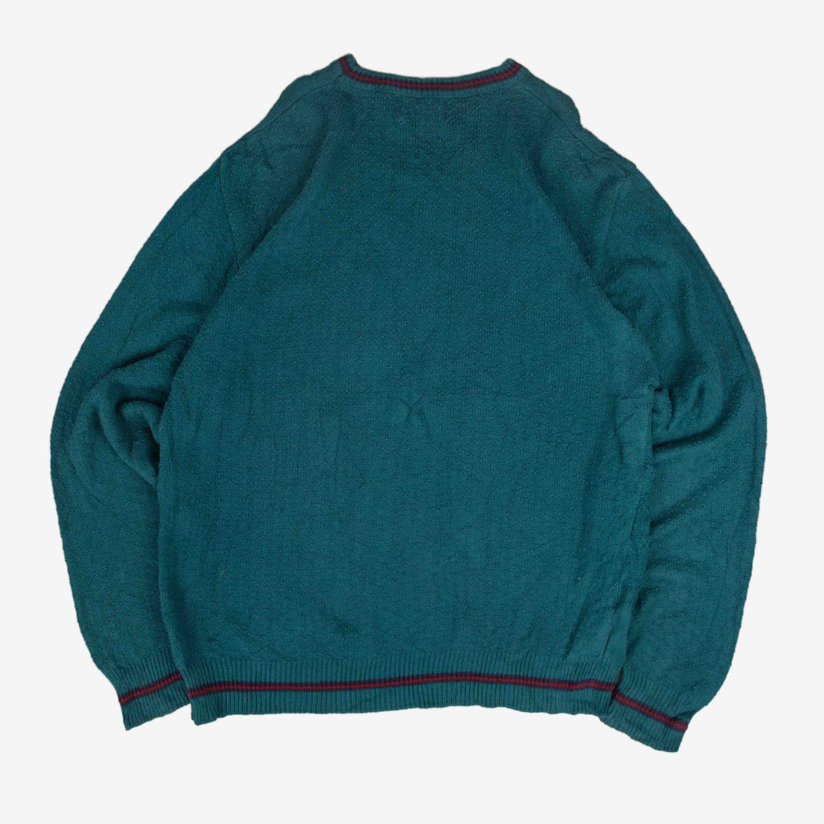 MEN'S VINTAGE 1990S PATTERNED KNITTED JUMPER - LARGE