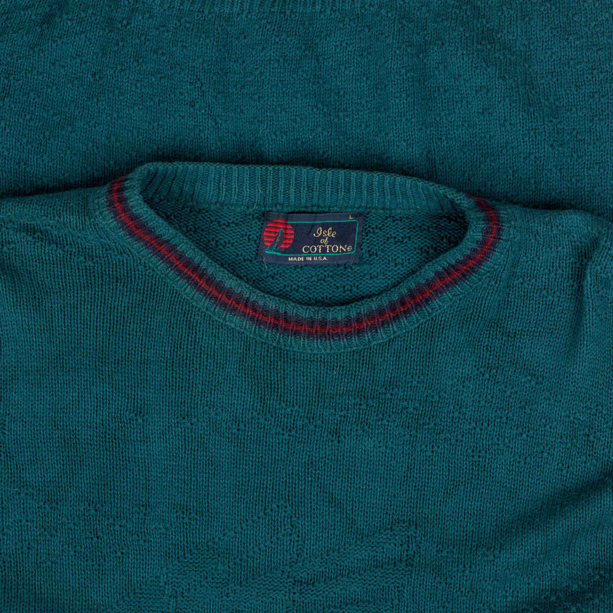MEN'S VINTAGE 1990S PATTERNED KNITTED JUMPER - LARGE