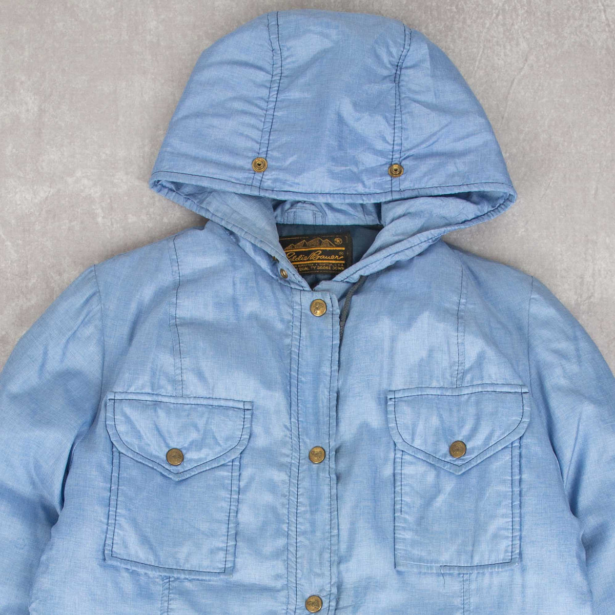 WOMEN'S VINTAGE 1980S EDDIE BAUER GOOSE DOWN HOODED JACKET - LARGE