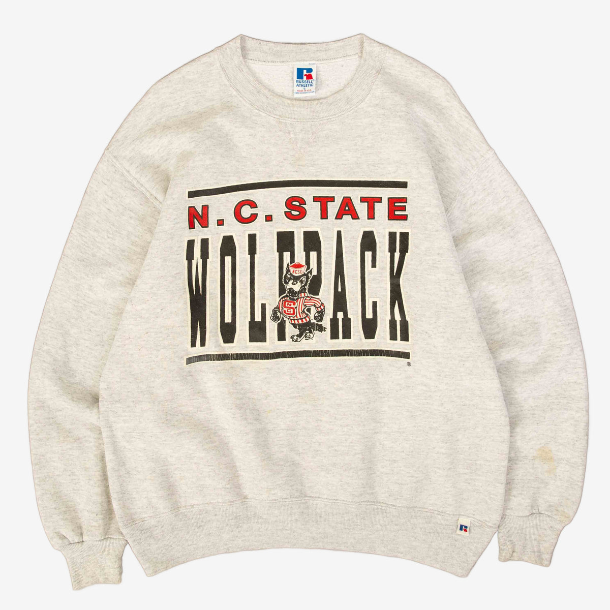 MEN'S VINTAGE 1990S RUSSELL ATHLETIC N.C STATE SWEATSHIRT - LARGE