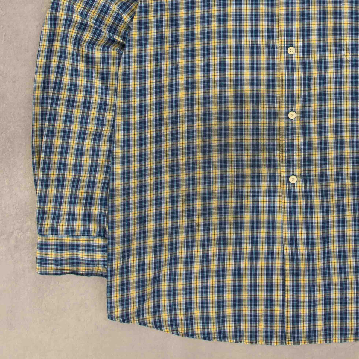 MEN'S VINTAGE CHAPS CHECKED COTTON SHIRT - X-LARGE