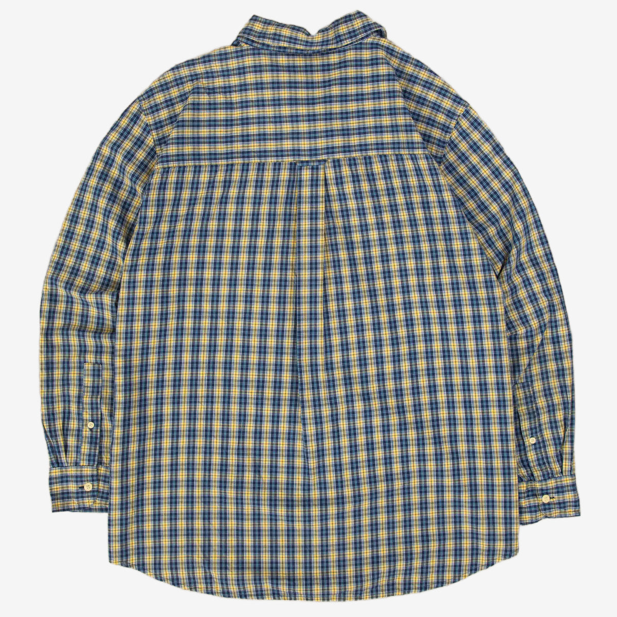 MEN'S VINTAGE CHAPS CHECKED COTTON SHIRT - X-LARGE