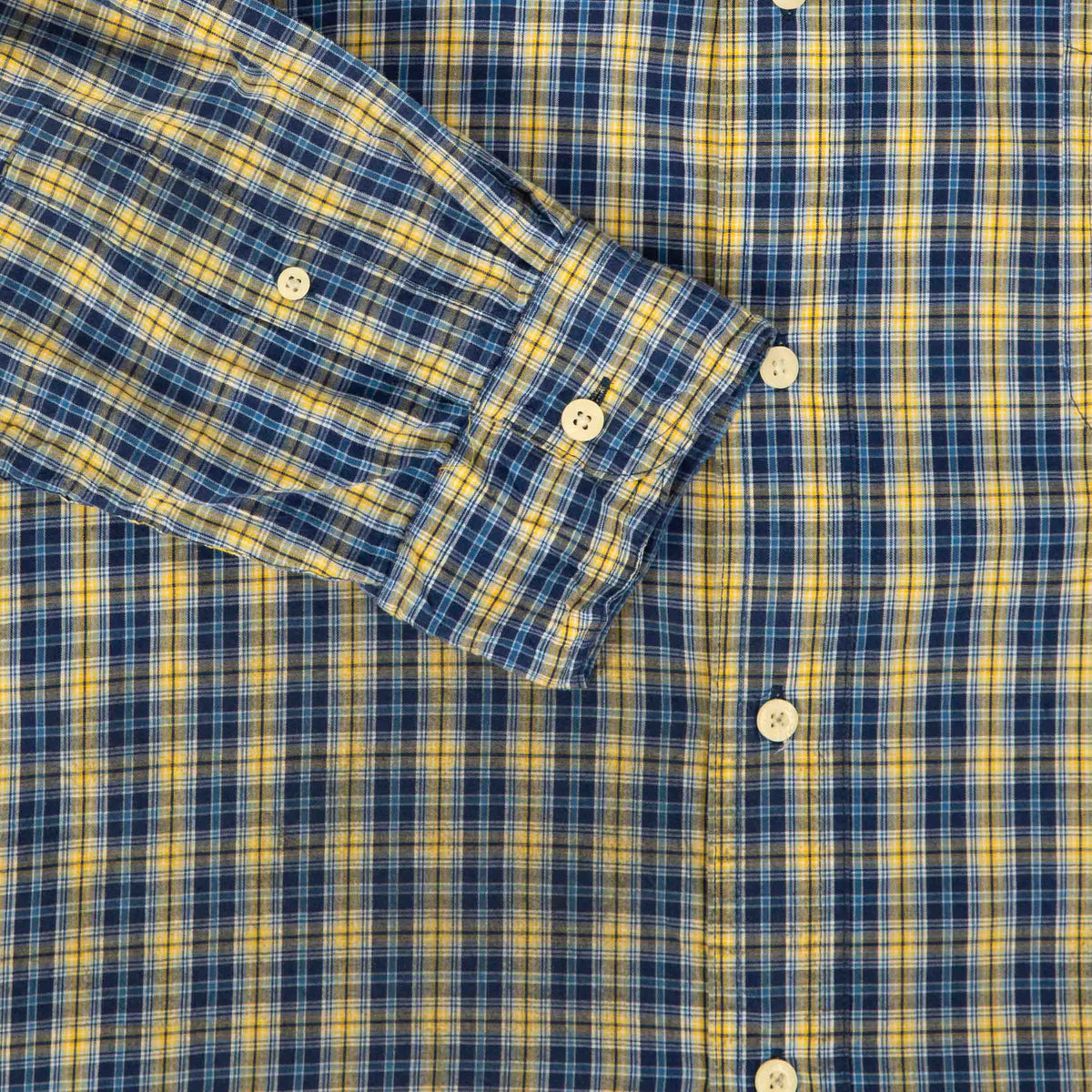 MEN'S VINTAGE CHAPS CHECKED COTTON SHIRT - X-LARGE