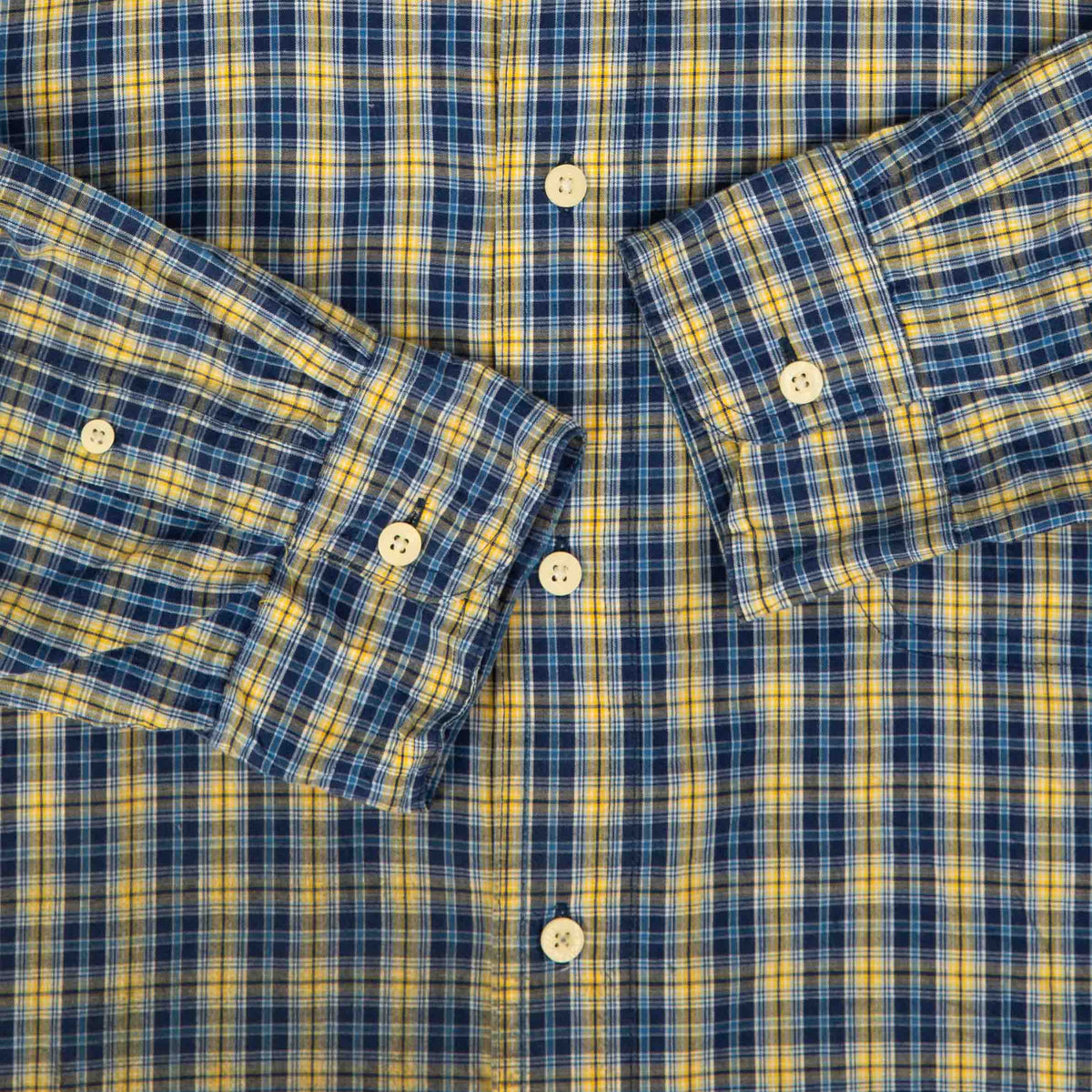 MEN'S VINTAGE CHAPS CHECKED COTTON SHIRT - X-LARGE