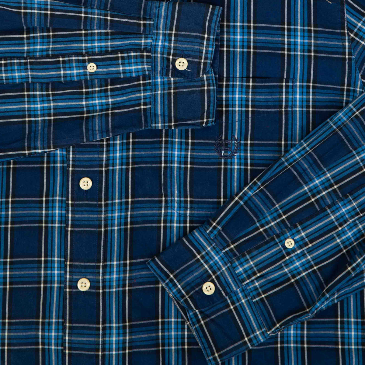 MEN'S VINTAGE CHAPS CHECKED COTTON SHIRT - X-LARGE