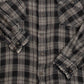 MEN'S VINTAGE 1990S WOOL STYLE CHECKED FLANNEL SHIRT - LARGE