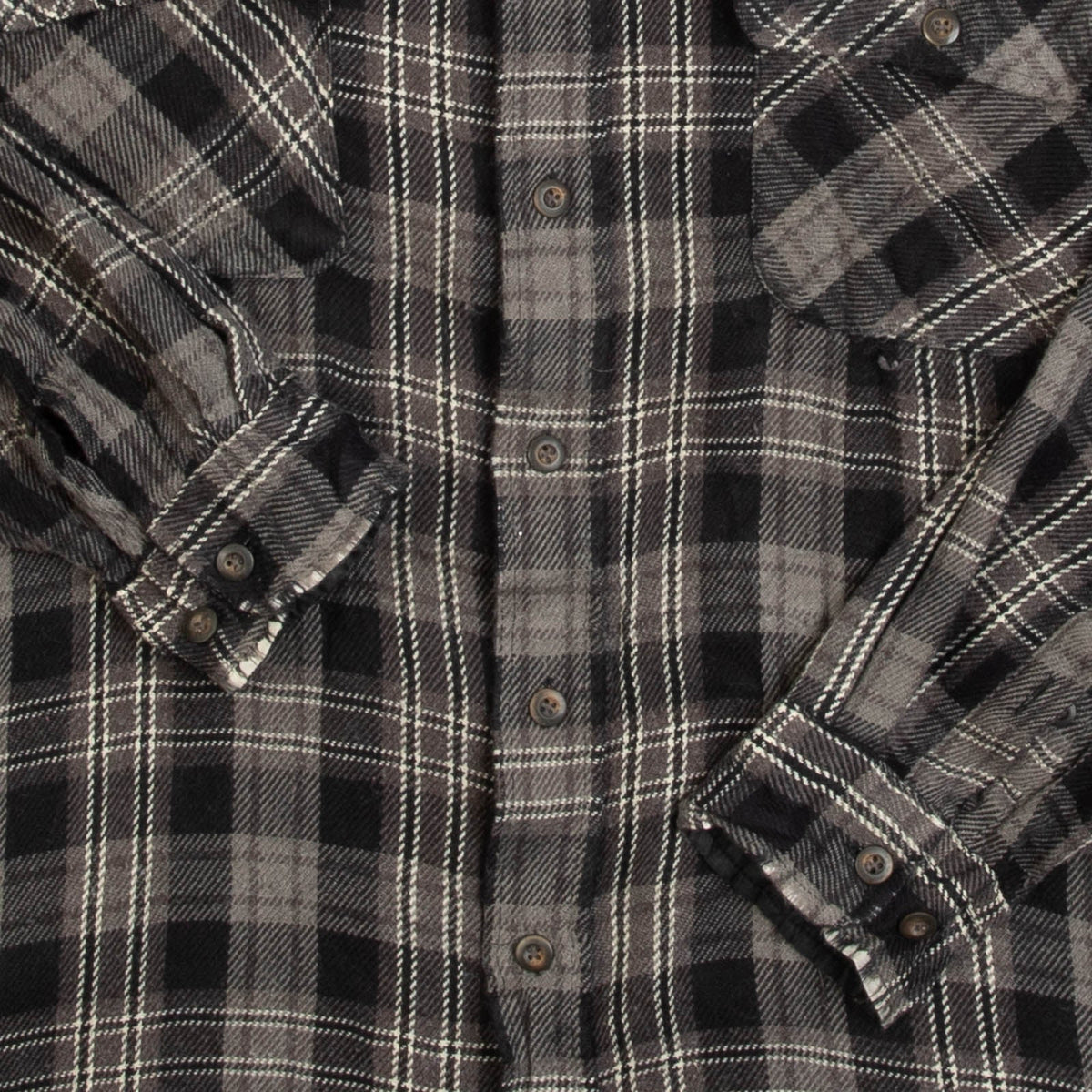 MEN'S VINTAGE 1990S WOOL STYLE CHECKED FLANNEL SHIRT - LARGE