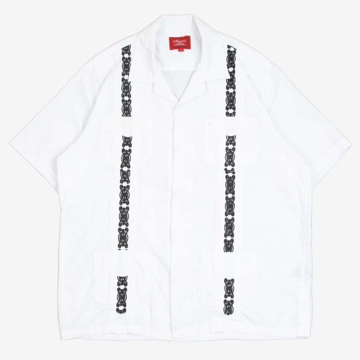 MEN'S VINTAGE 1990S CUBAN GUAYABERA SHIRT - LARGE