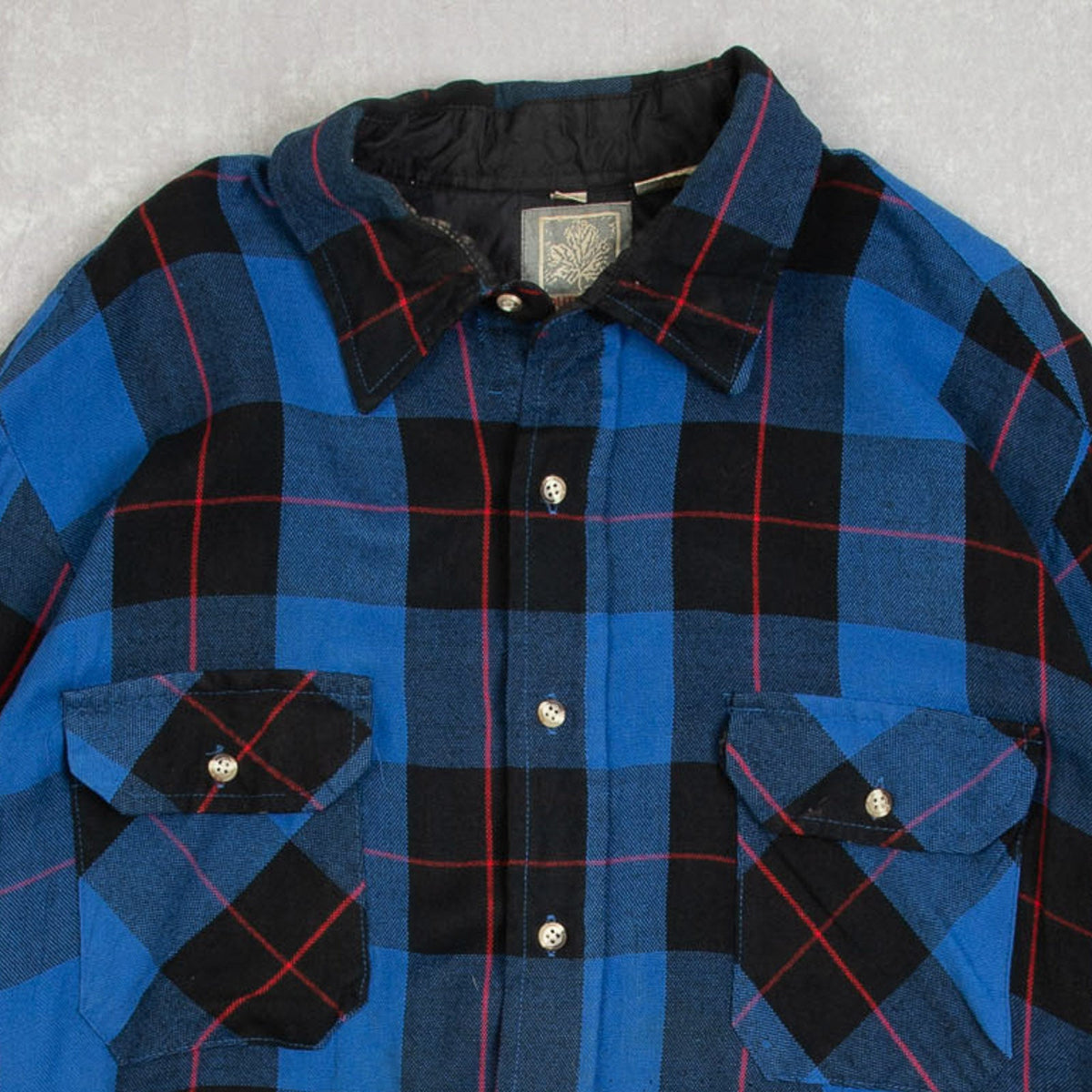 MEN'S VINTAGE 1990S WOOL STYLE CHECKED FLANNEL SHIRT - X-LARGE