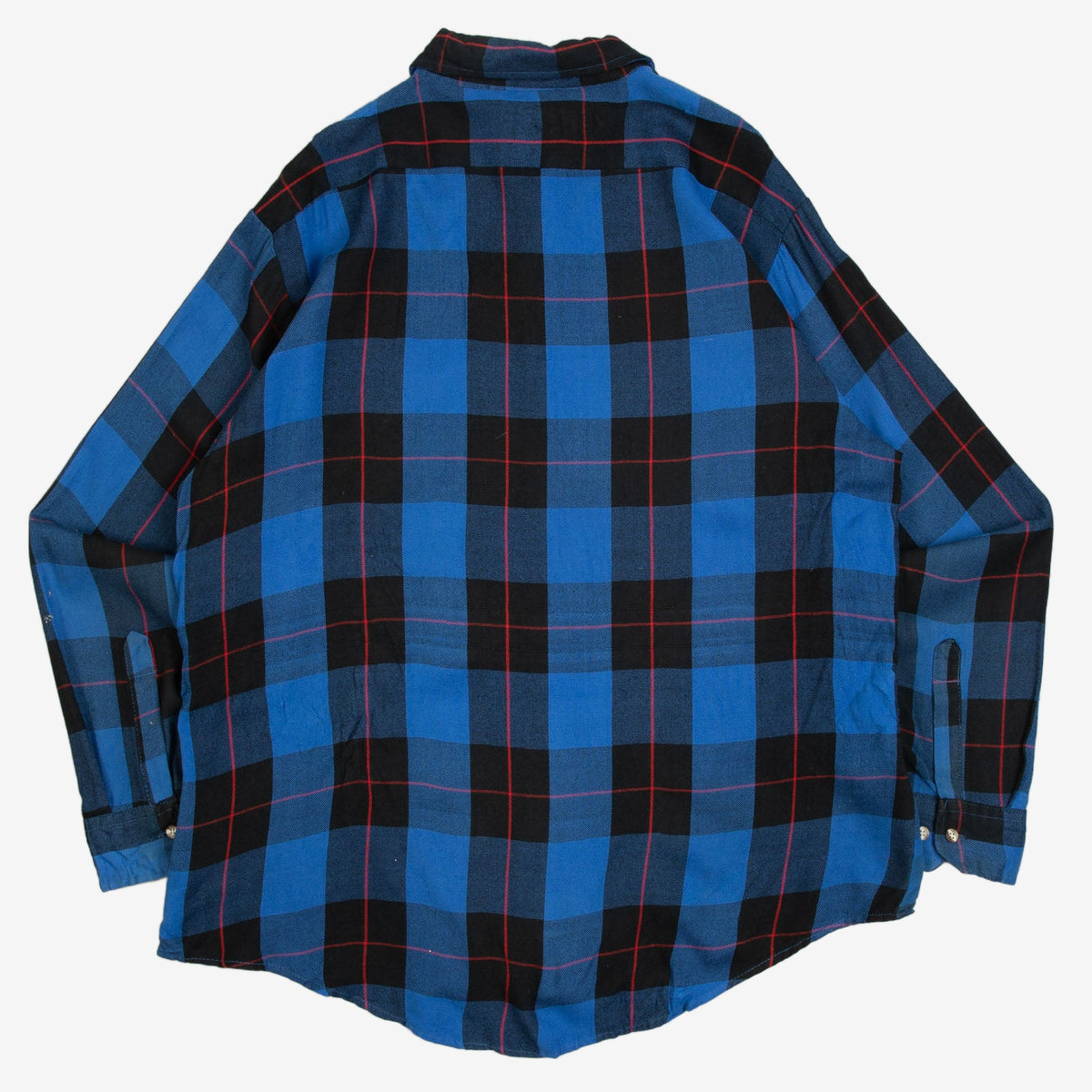 MEN'S VINTAGE 1990S WOOL STYLE CHECKED FLANNEL SHIRT - X-LARGE