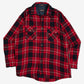 MEN'S VINTAGE 1990S WOOL STYLE CHECKED FLANNEL SHIRT - LARGE