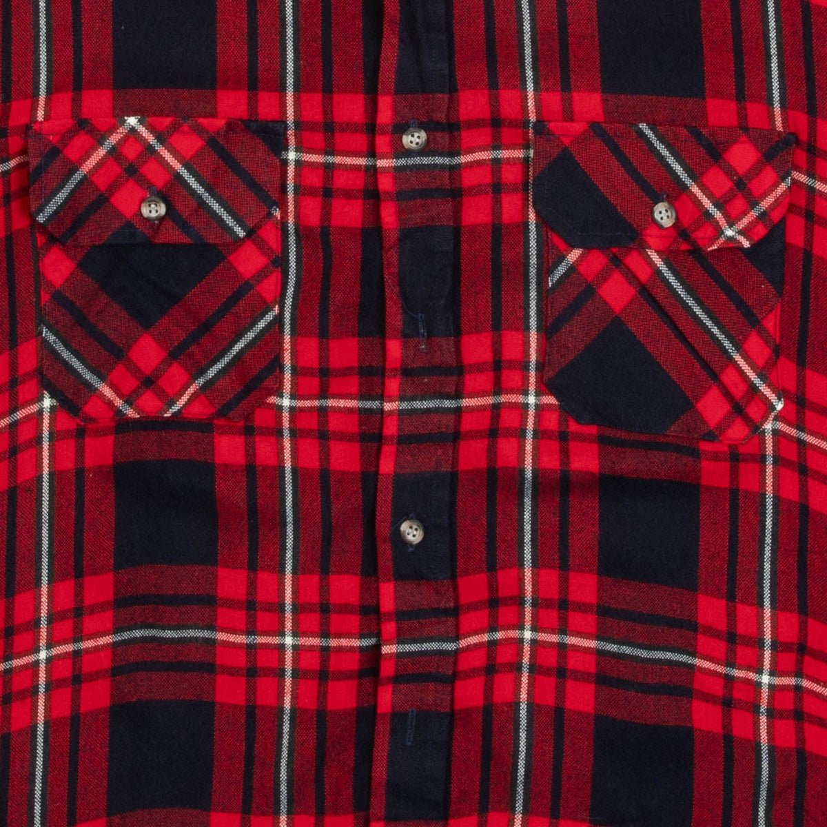 MEN'S VINTAGE 1990S WOOL STYLE CHECKED FLANNEL SHIRT - LARGE