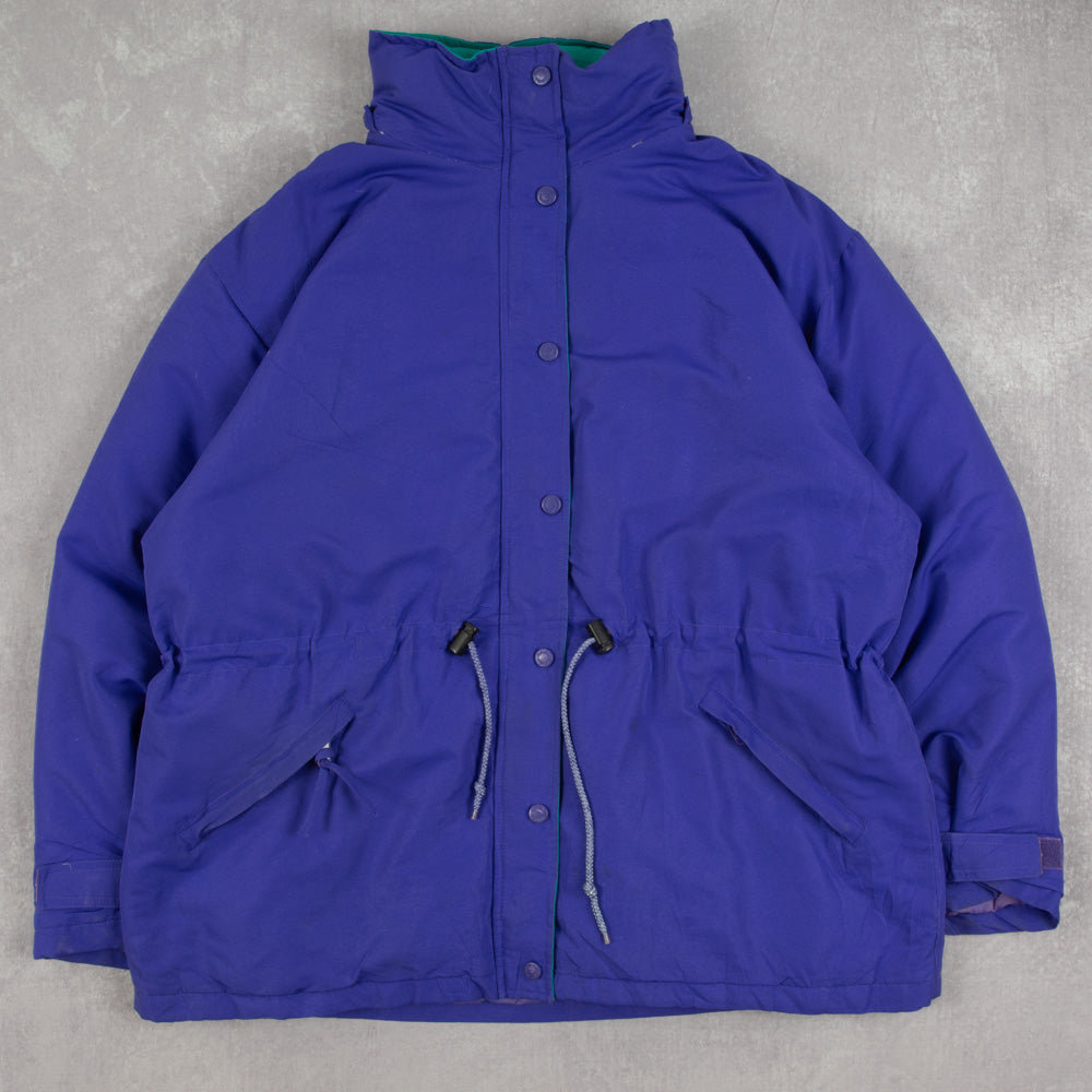 WOMEN'S VINTAGE PADDED FULL ZIP HOODED JACKET - LARGE