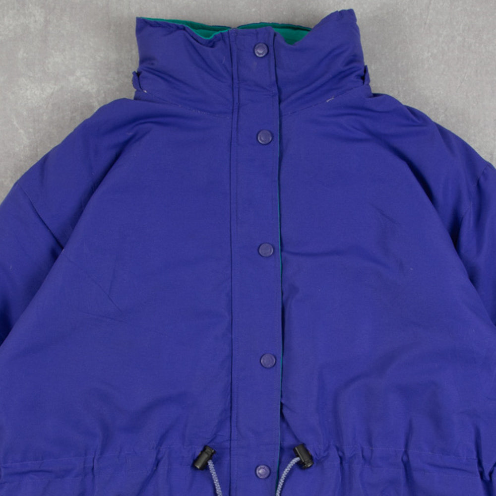 WOMEN'S VINTAGE PADDED FULL ZIP HOODED JACKET - LARGE