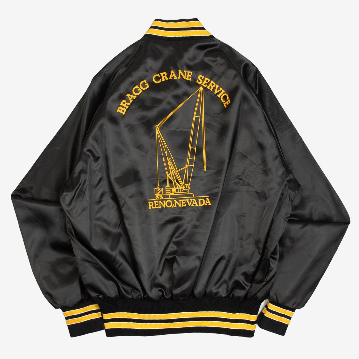 MEN'S VINTAGE 1990S GRAGG CRANE SATIN BOMBER JACKET - MEDIUM