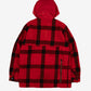 MEN'S VINTAGE 1980S CHECKED FULL ZIP HOODED JACKET - MEDIUM