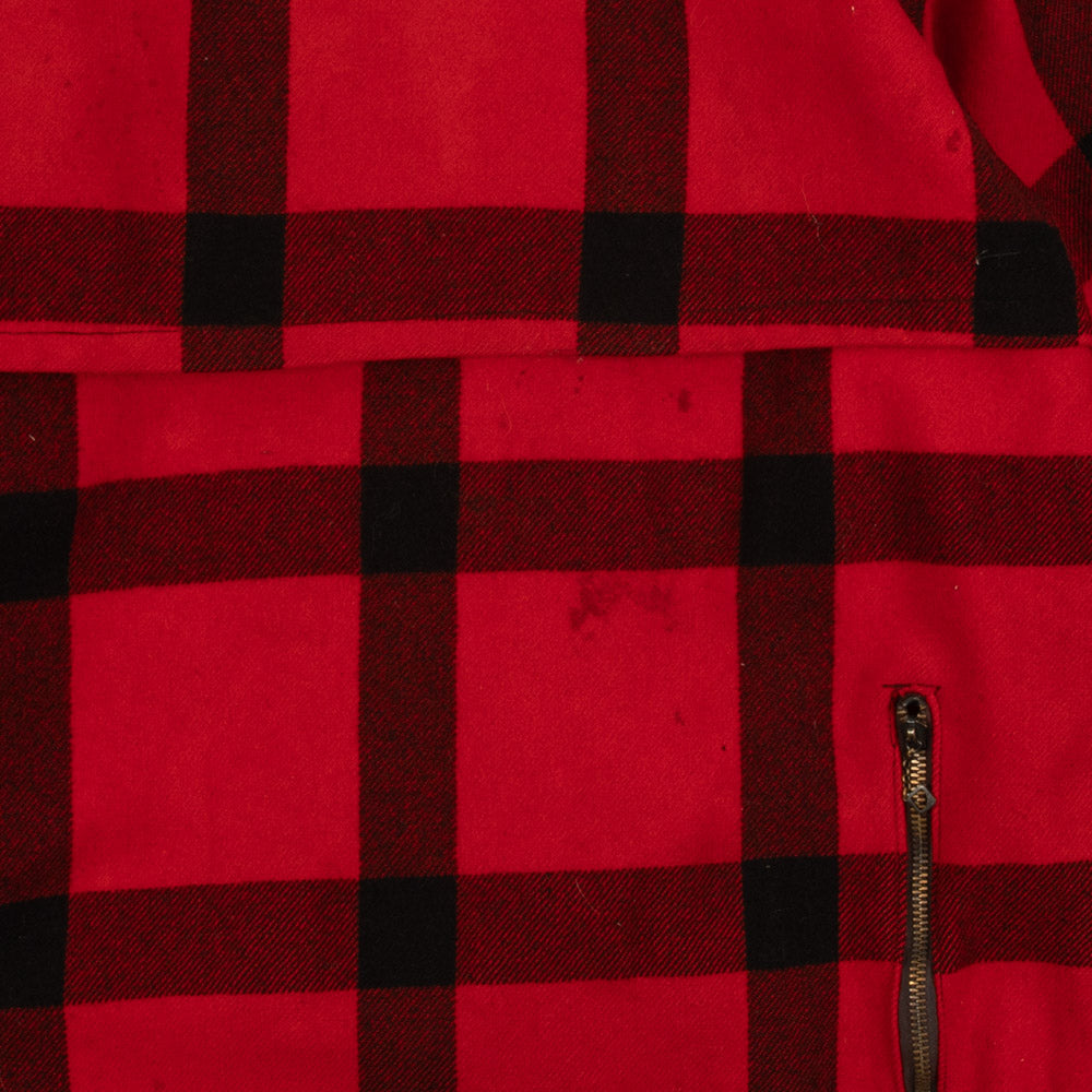 MEN'S VINTAGE 1980S CHECKED FULL ZIP HOODED JACKET - MEDIUM