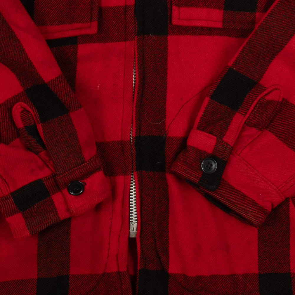 MEN'S VINTAGE 1980S CHECKED FULL ZIP HOODED JACKET - MEDIUM
