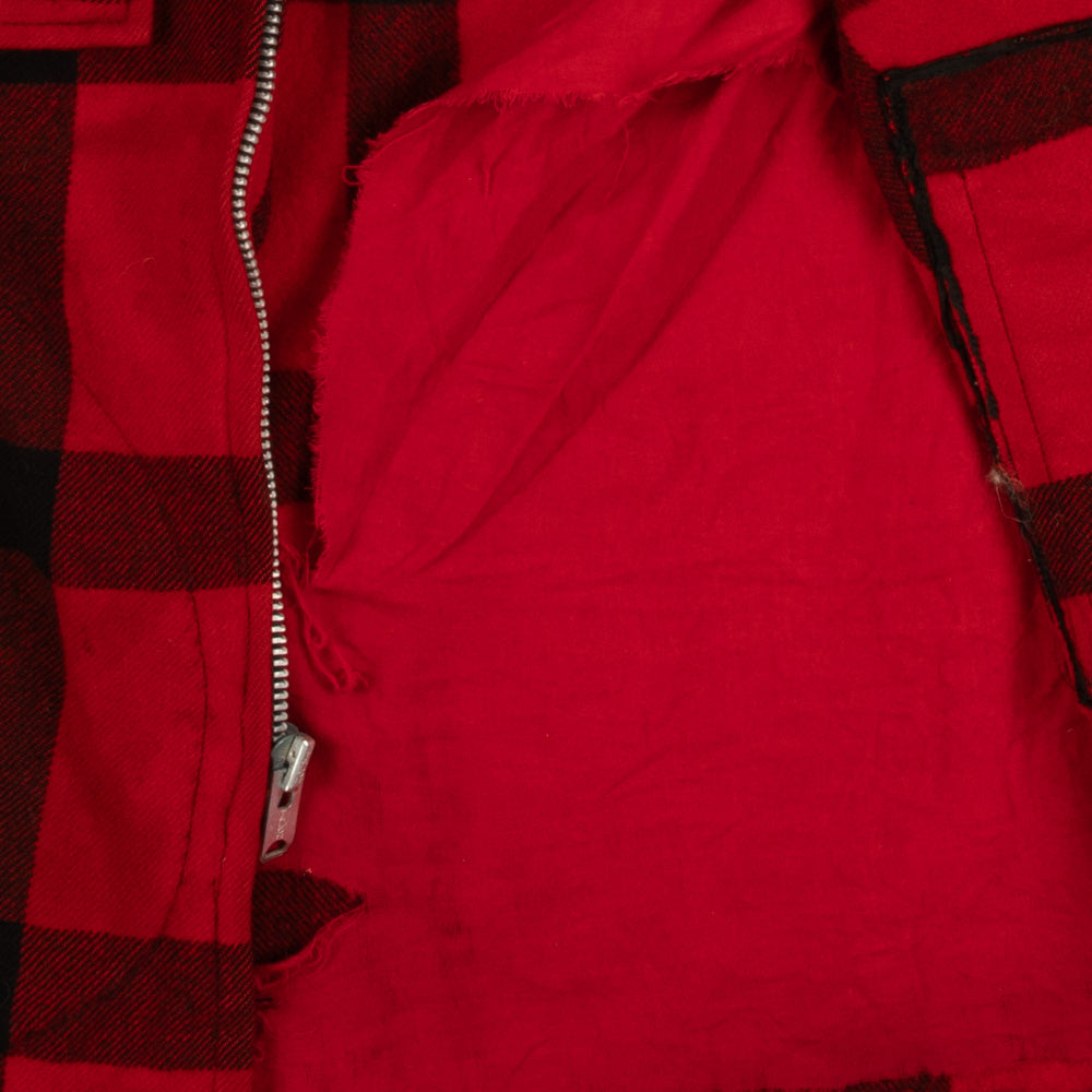 MEN'S VINTAGE 1980S CHECKED FULL ZIP HOODED JACKET - MEDIUM