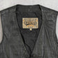 MEN'S VINTAGE 1990S LEATHER VEST JACKET - SMALL