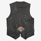 MEN'S VINTAGE 1990S LEATHER VEST JACKET - SMALL