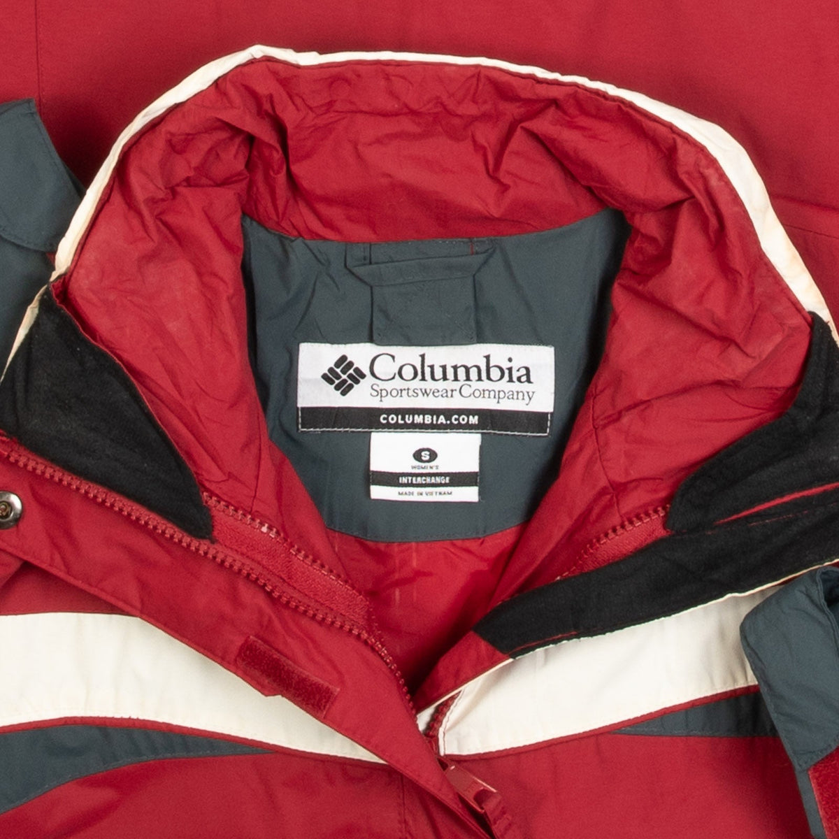 WOMEN'S VINTAGE 1990S COLUMBIA HOODED FULL ZIP JACKET - SMALL