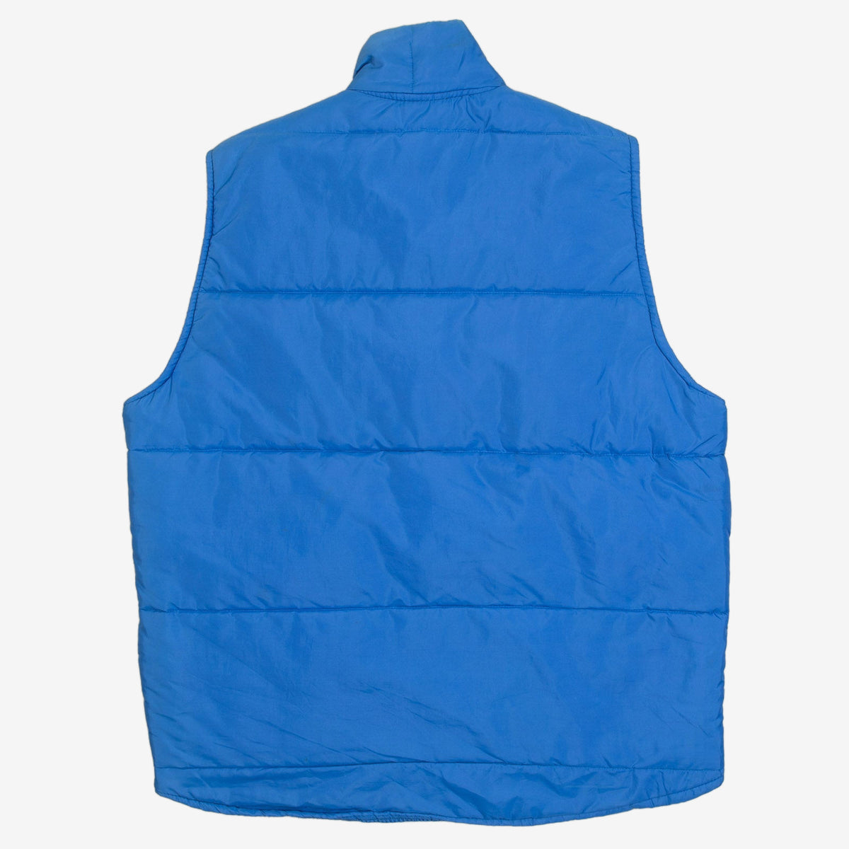 MEN'S VINTAGE 1980S AUTO PARTS PADDED GILET JACKET - MEDIUM