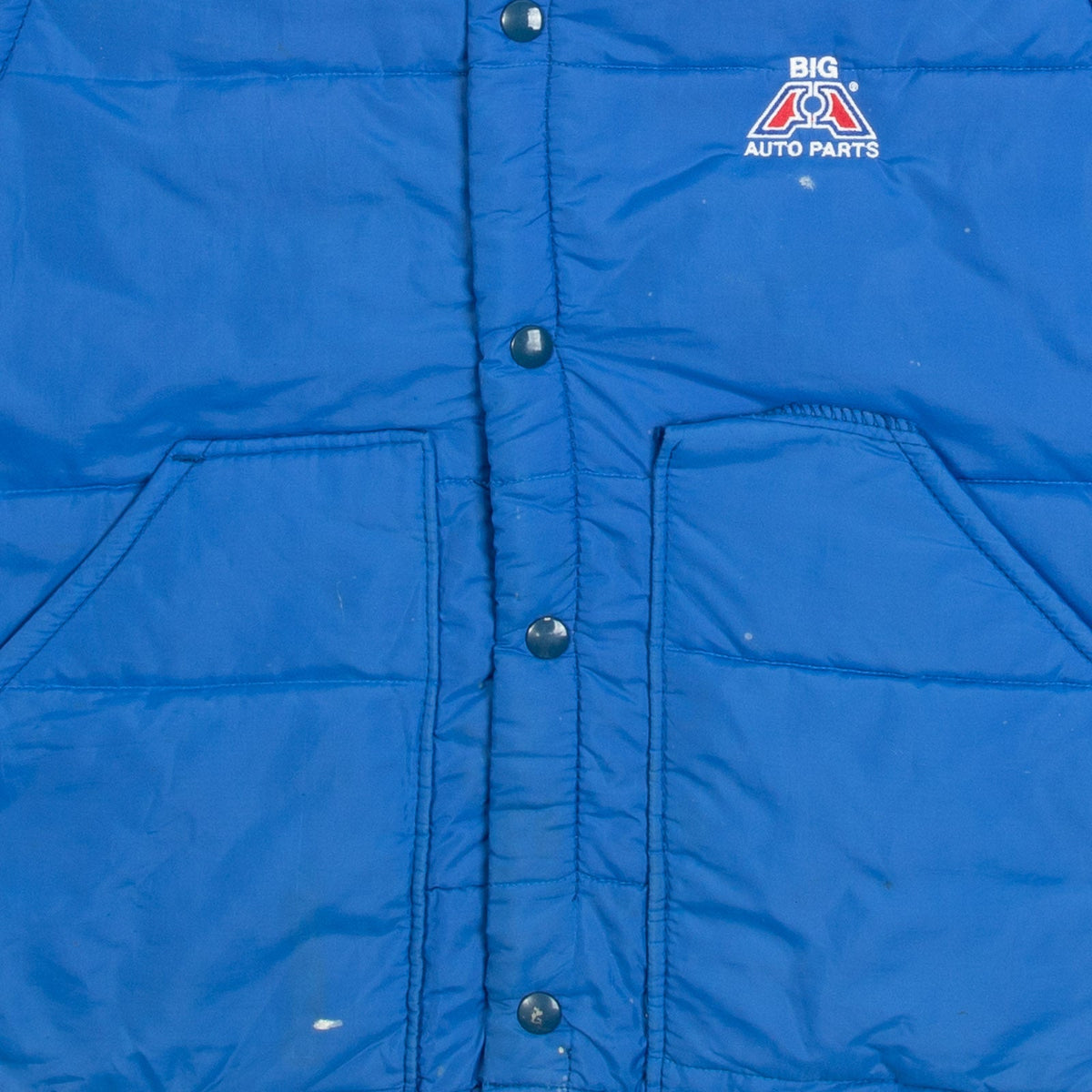 MEN'S VINTAGE 1980S AUTO PARTS PADDED GILET JACKET - MEDIUM