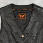 MEN'S VINTAGE 1990S LEATHER VEST JACKET - SMALL