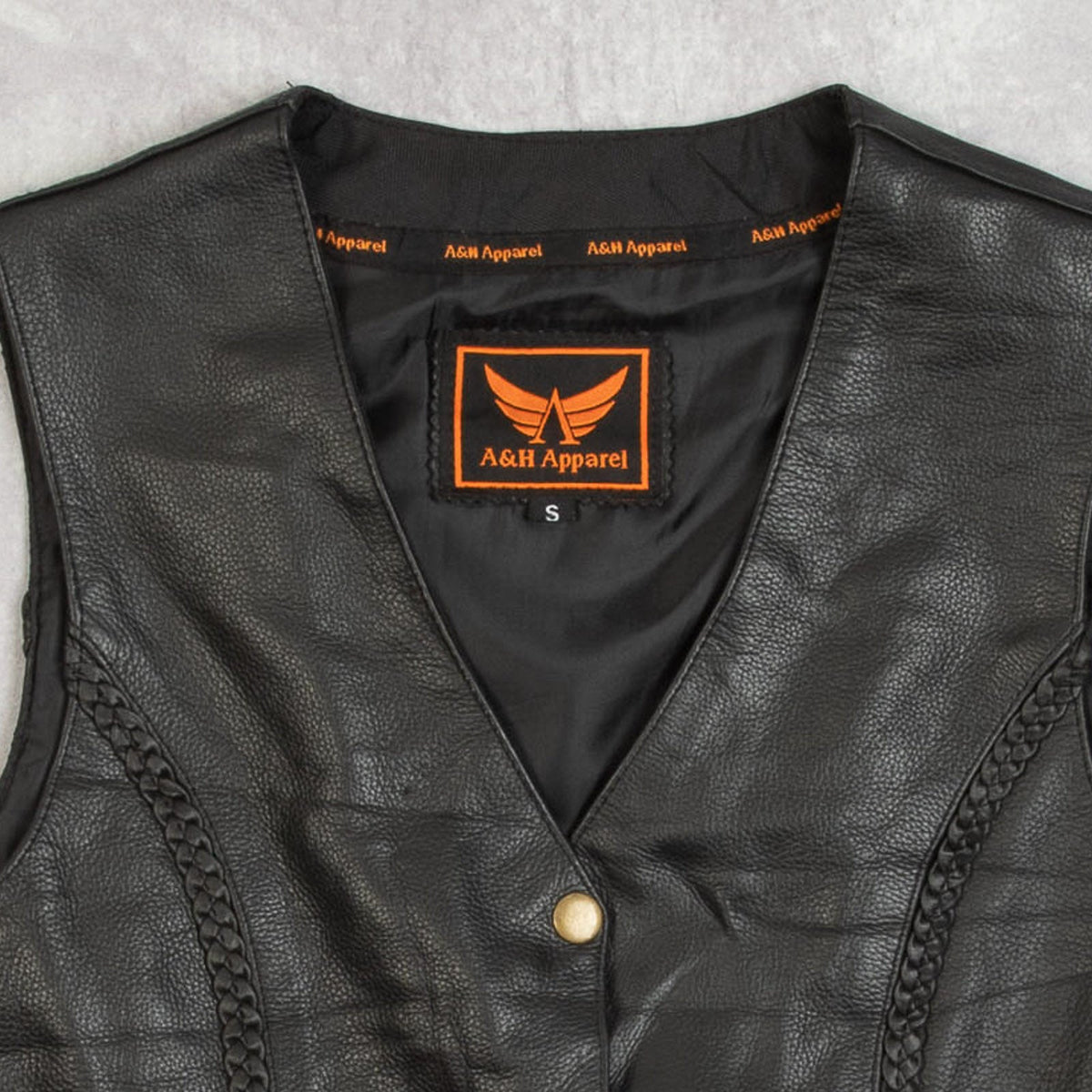 MEN'S VINTAGE 1990S LEATHER VEST JACKET - SMALL