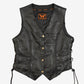 MEN'S VINTAGE 1990S LEATHER VEST JACKET - SMALL