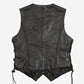 MEN'S VINTAGE 1990S LEATHER VEST JACKET - SMALL