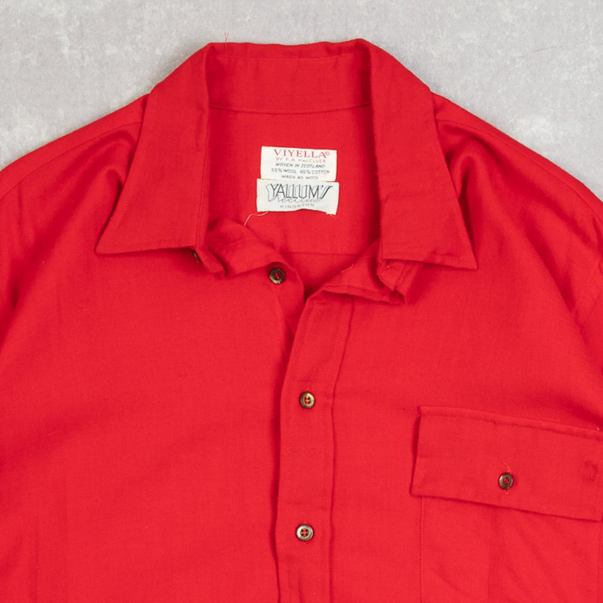 MEN'S VINTAGE 1980S WOOL LONG SLEEVE SHIRT - LARGE