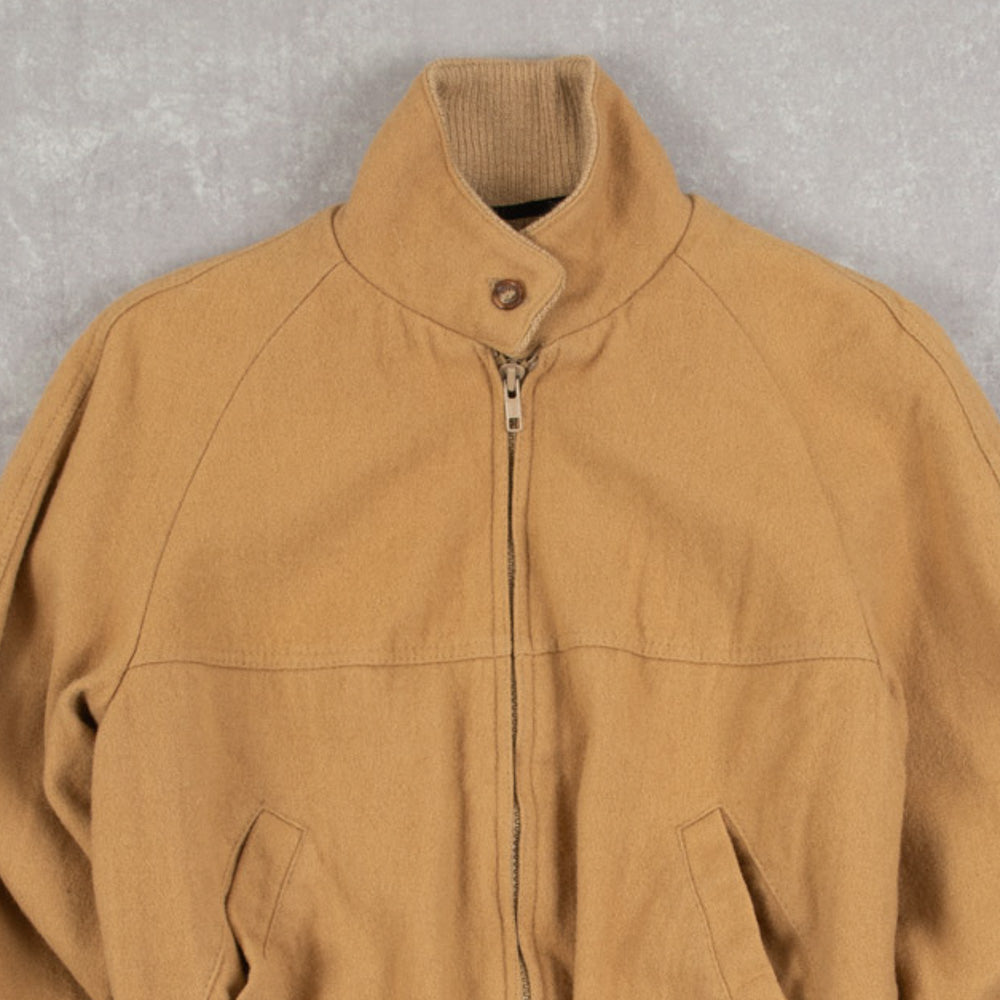 WOMEN'S VINTAGE 1980S KNITTED COLLARED FULL ZIP JACKET - SMALL