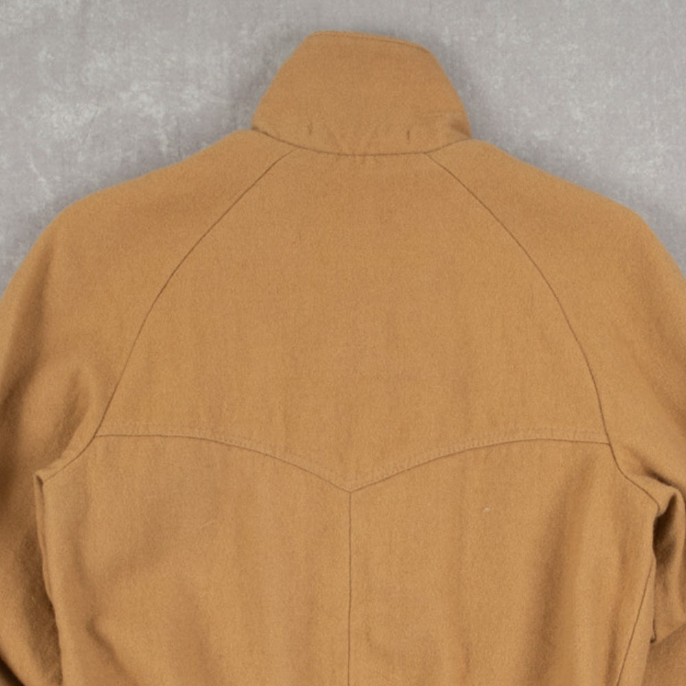 WOMEN'S VINTAGE 1980S KNITTED COLLARED FULL ZIP JACKET - SMALL