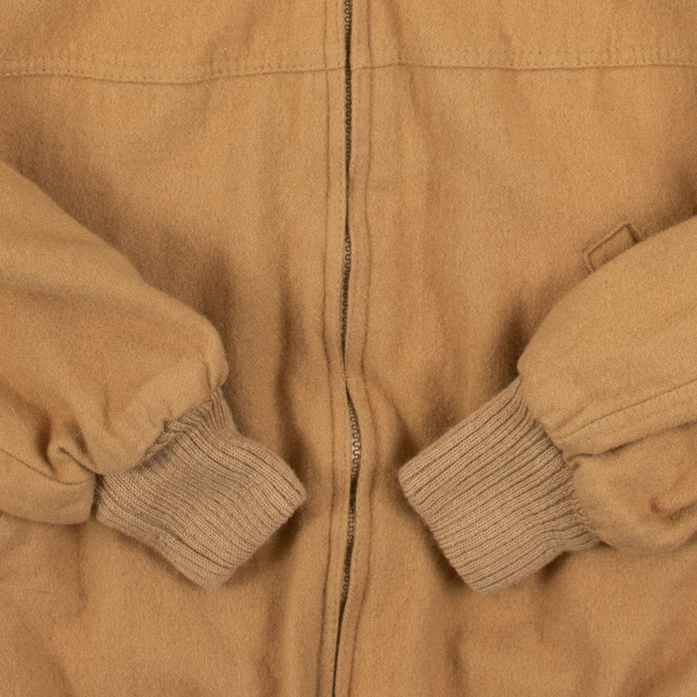 WOMEN'S VINTAGE 1980S KNITTED COLLARED FULL ZIP JACKET - SMALL