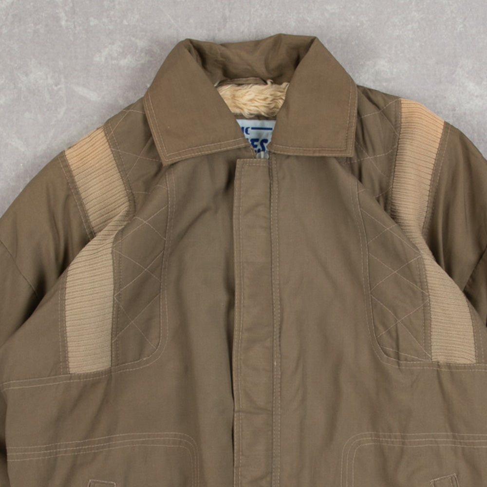 MEN'S VINTAGE 1990S SHERPA LINED BOMBER JACKET - SMALL