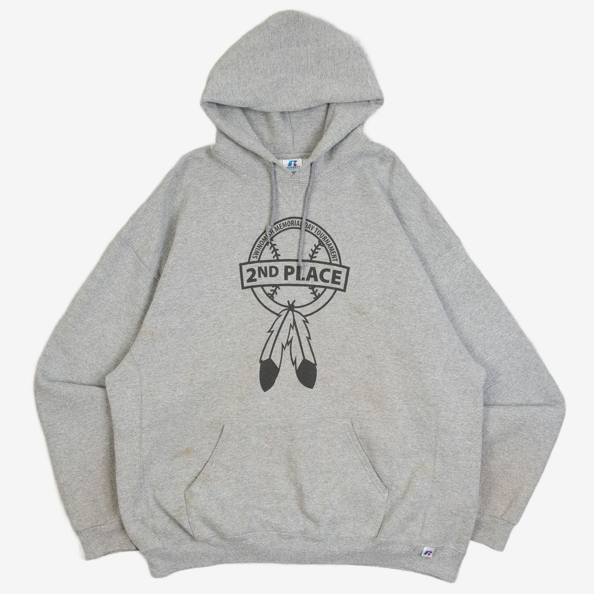 MEN'S VINTAGE RUSSELL ATHLETIC MEMORIAL DAY HOODED SWEATSHIRT - XX-LARGE